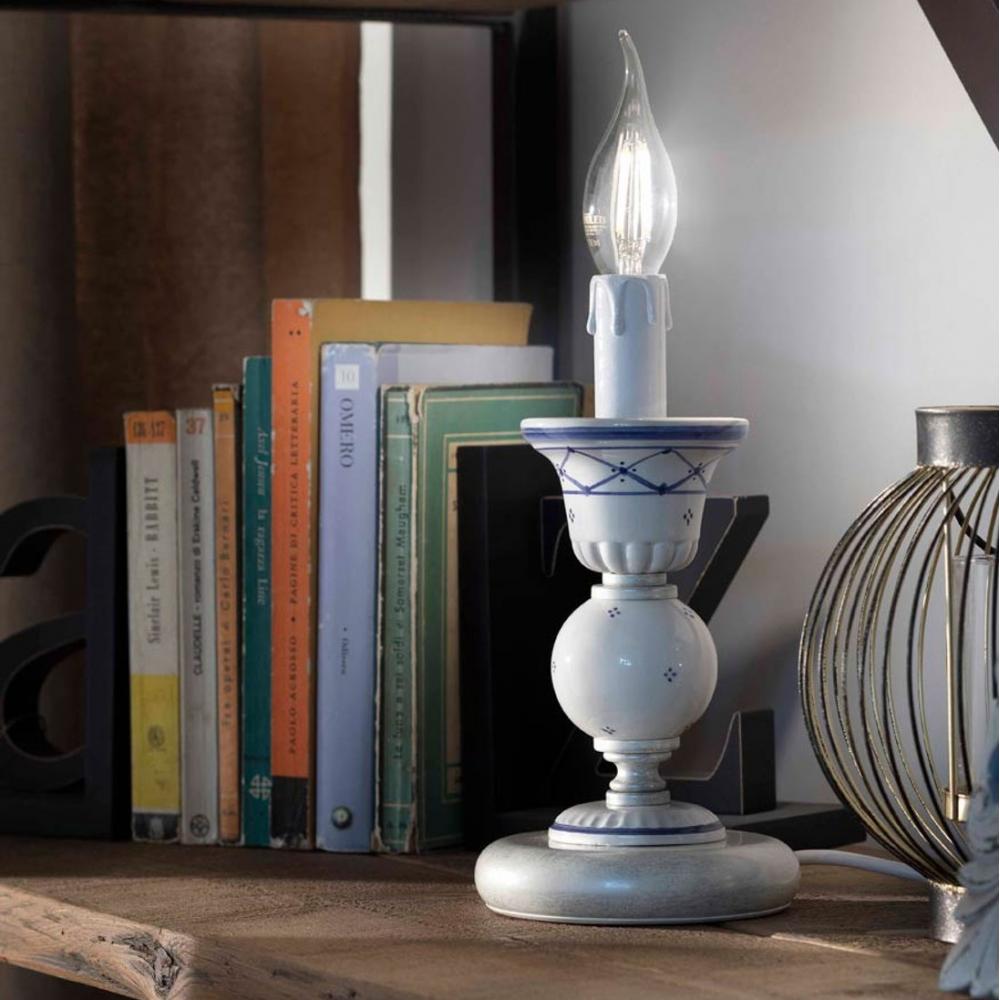 mediteransky stolna lampa modry malovana rucne rustikalny chalupa nocny stolik spalna chata rekonstrukcia lampy osvetlenie stary vintage taliansky toskansky klasicky lameridiana interier ferroluce.jpg